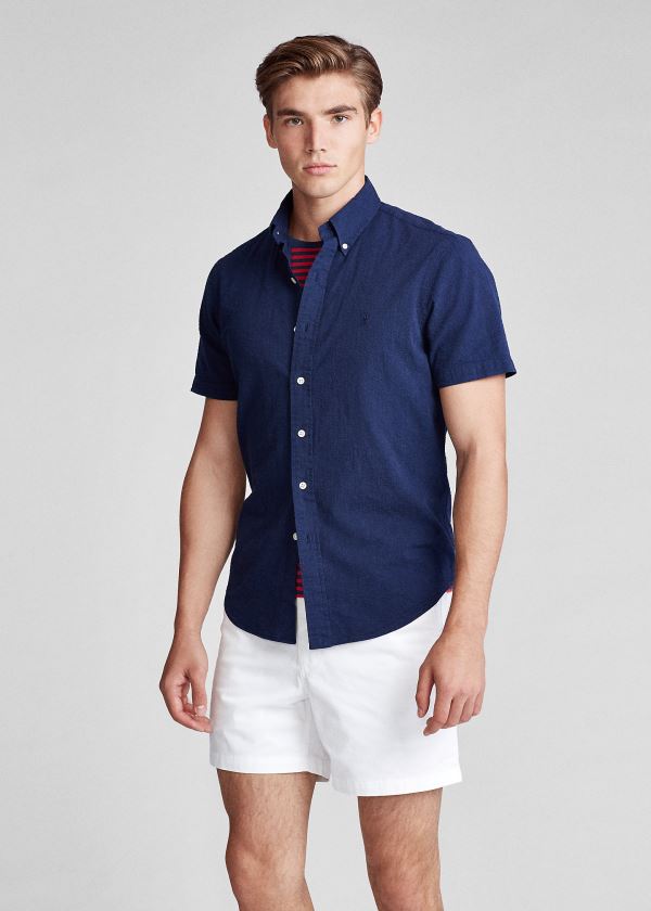 Camisa Polo Ralph Lauren Lightweight Seersucker Homem 58714-OEUH